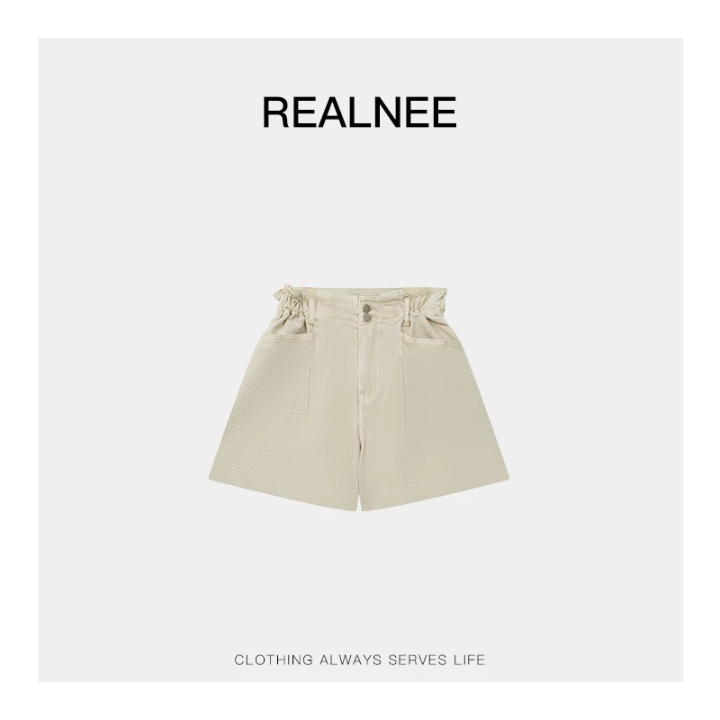 REALNEEI【自由舒适度】外穿短裤春夏款高腰A字显瘦短裤03707
