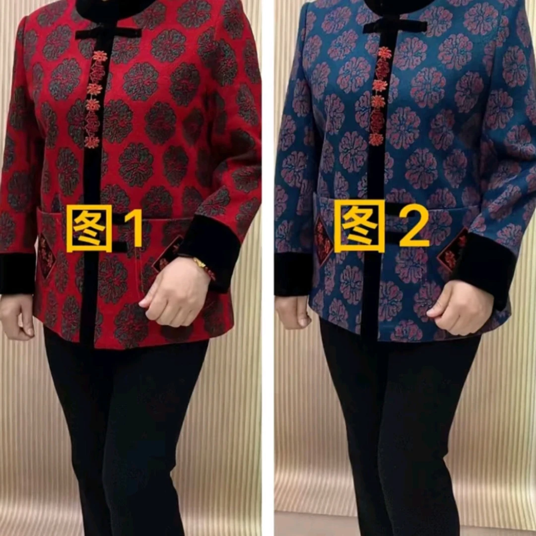 中老年人春秋季唐装外套女装奶奶装宽松洋气长袖上衣