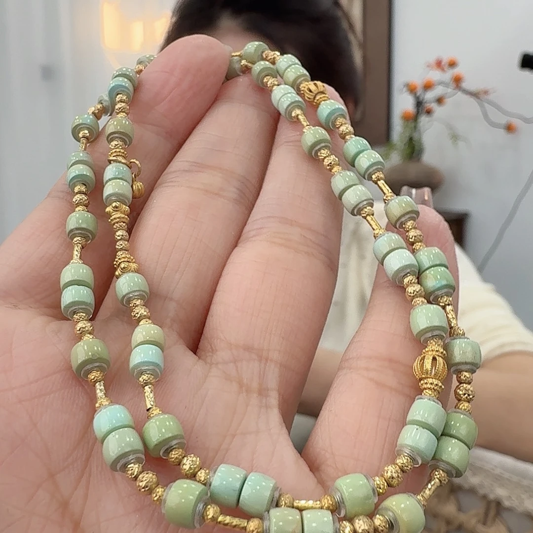 绿松石18K金镶嵌珠宝半成品