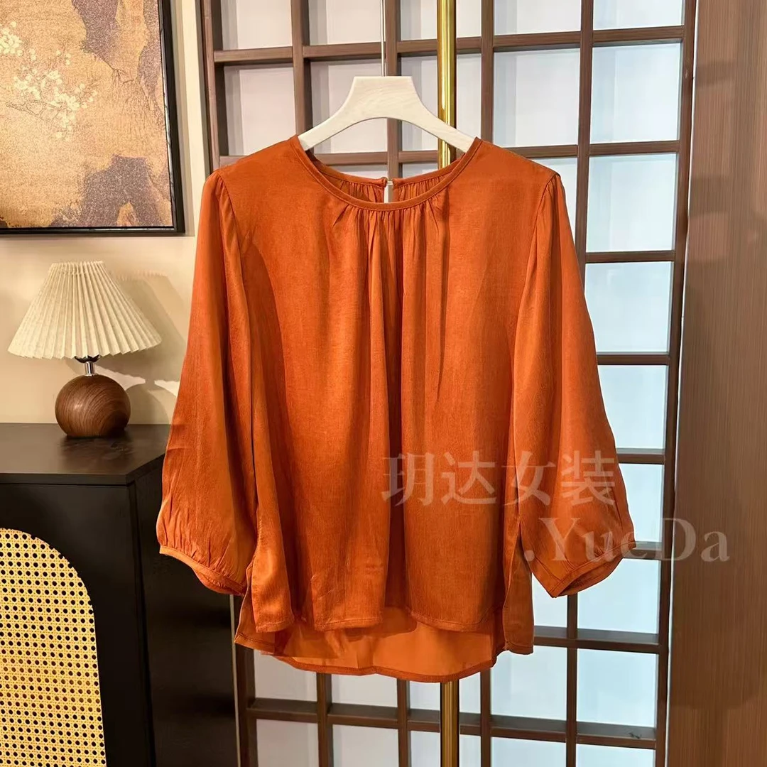 【橙曦小衫】新中式香云纱古法手工上衣61554