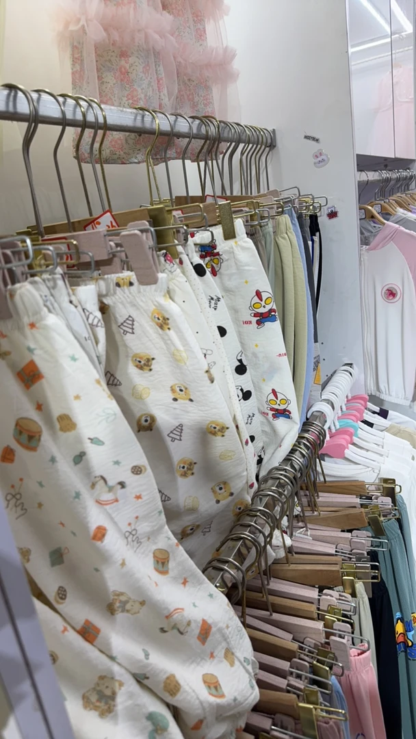 夏季新款大码女慵懒感卡通睡裤宽松阔腿可外穿遛弯长裤