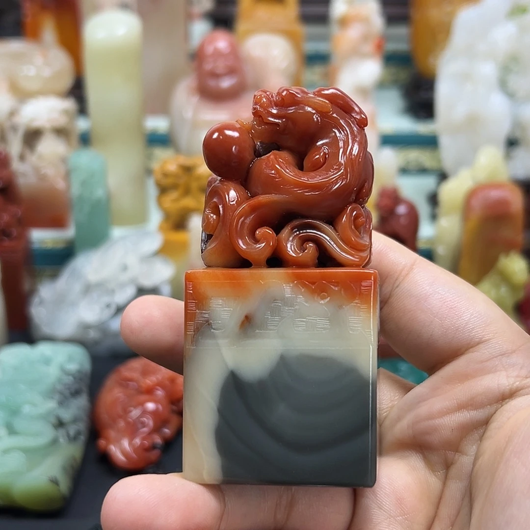 大***林寿山石印章雕刻工艺