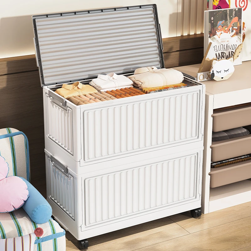 衣物整理家用翻盖收纳箱大容量家居整理玩具收纳盒储物柜FL