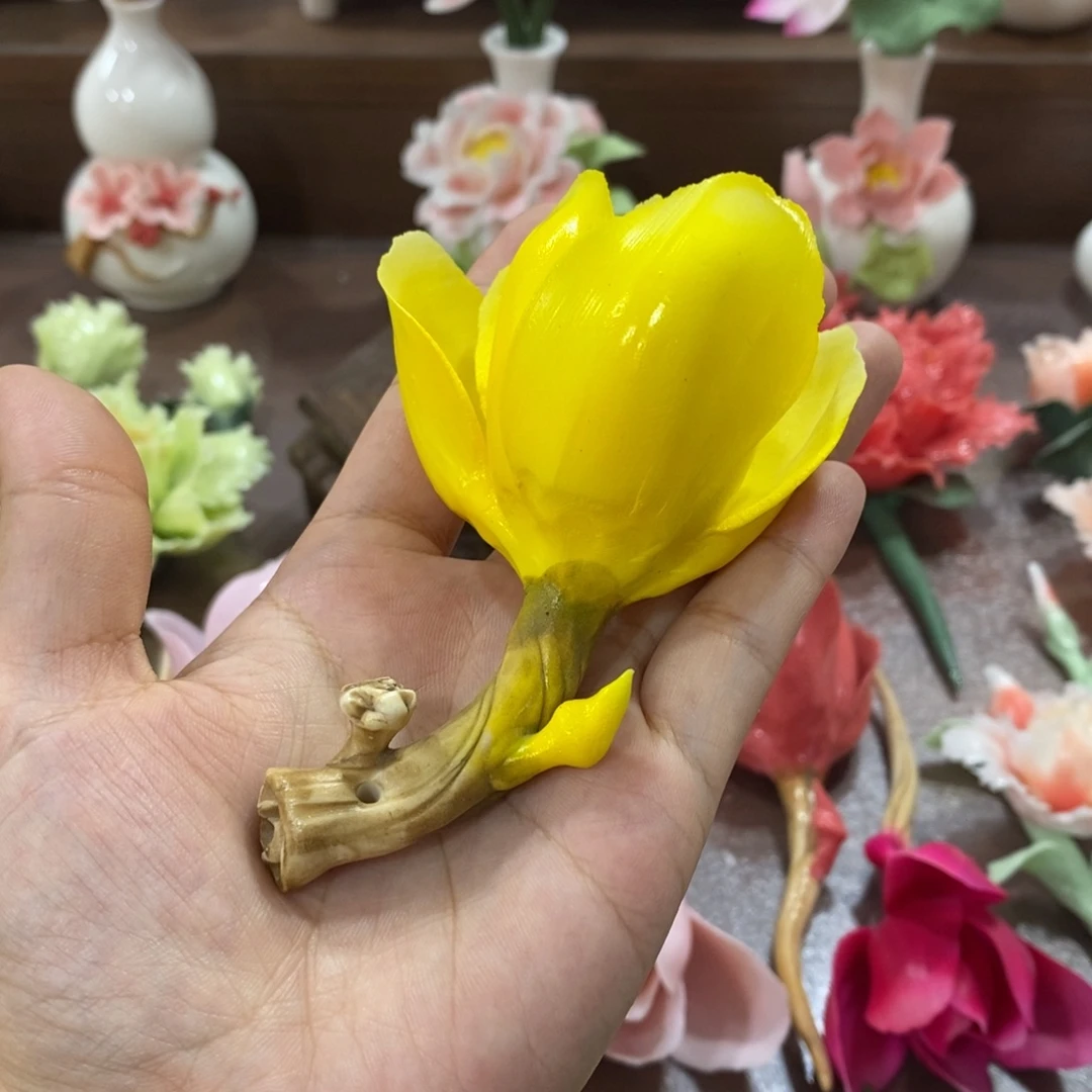 瓷片陶瓷手工花摆件工艺品