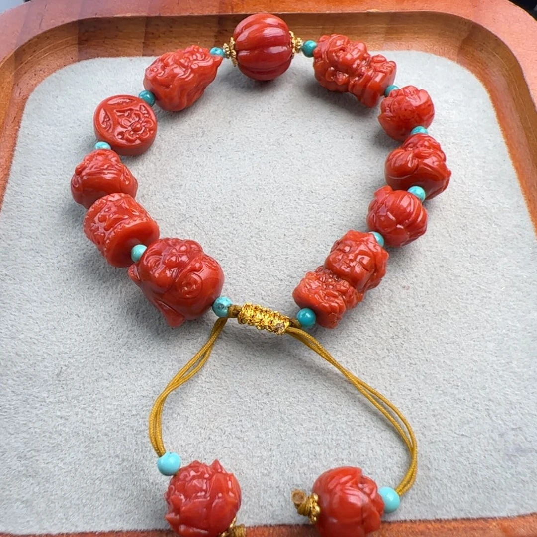 南红玛瑙未镶嵌（聚财多宝手绳10-12）