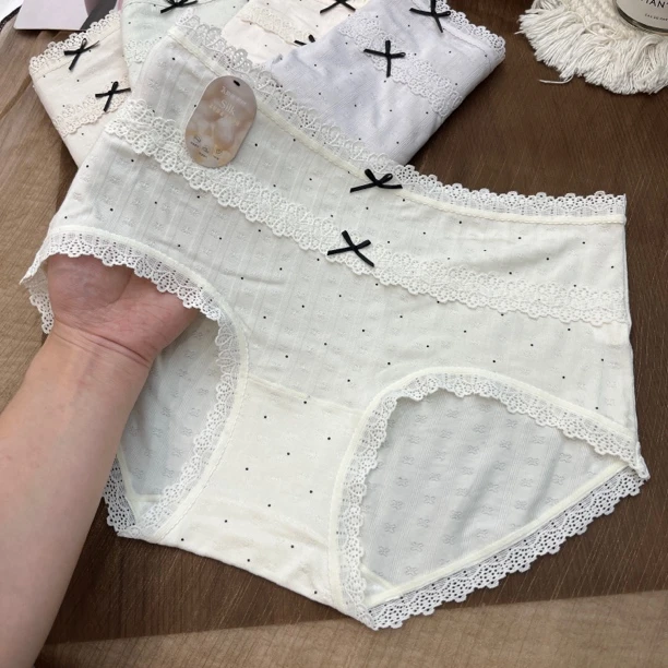 2746少女中腰波点可爱时尚透气亲肤90-140斤女士内裤