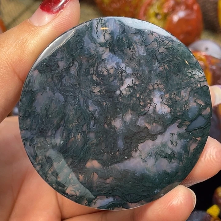 玛瑙/玉髓未镶嵌珠宝奇石尚品天然水草手工打磨抛光