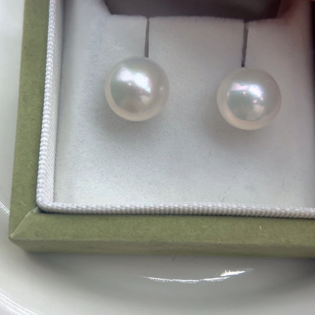 淡水珍珠10.5左右极光天然珍珠银S925镶嵌