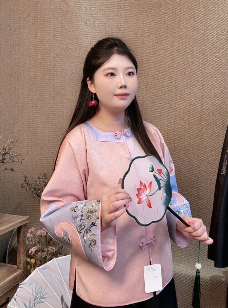[云裳苏绣]苏绣新中式女装秋冬优雅气质手工刺绣国风简约上衣马甲