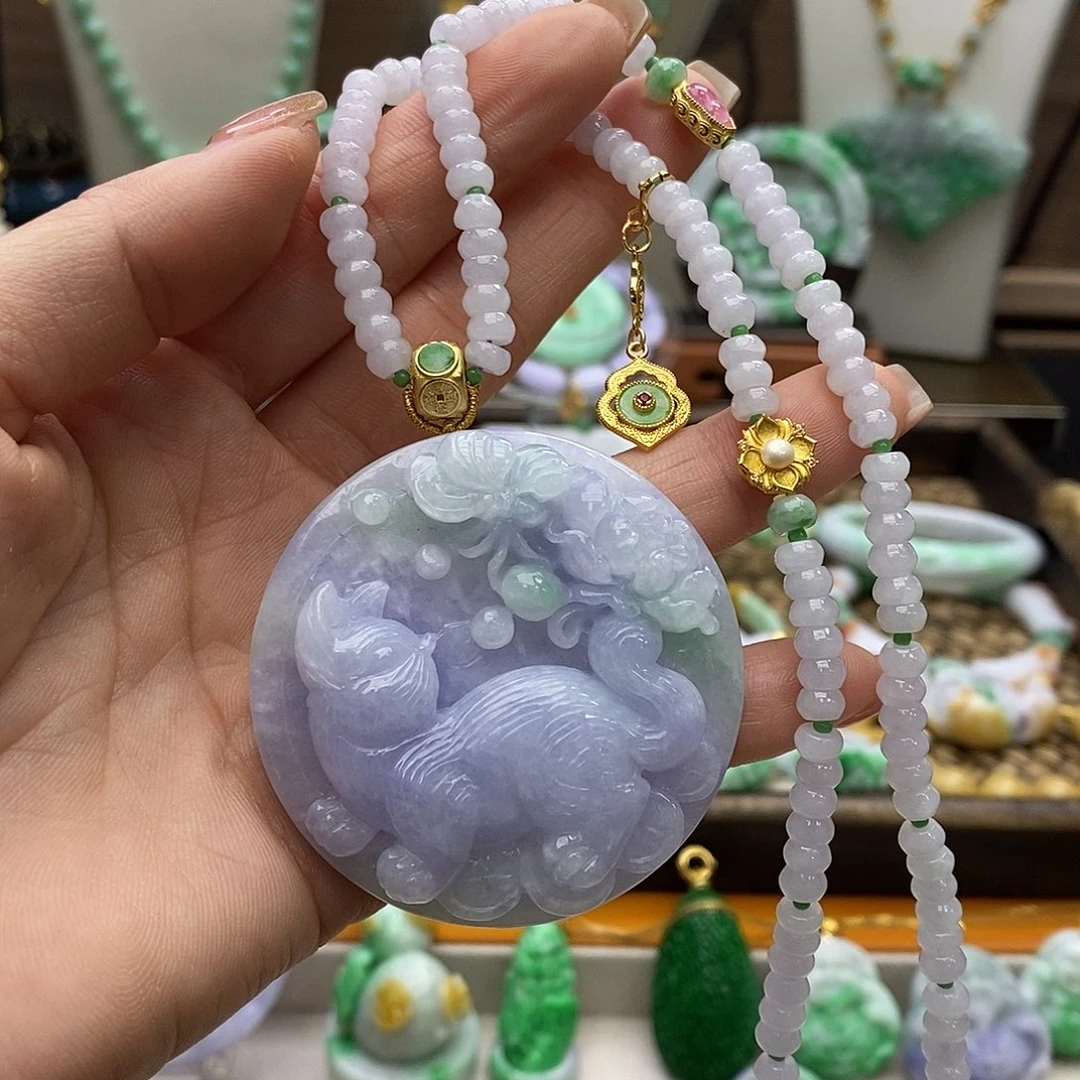 翡翠未镶嵌颈饰天然