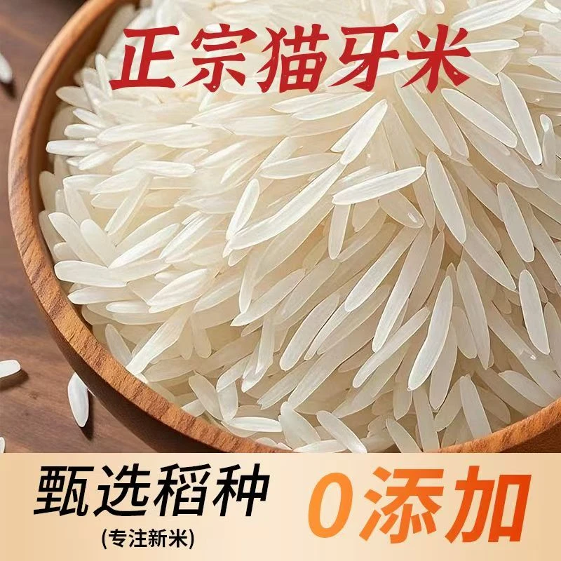 巢湖旺猫牙米2025新米长粒籼米10斤编制袋现磨厂家直发