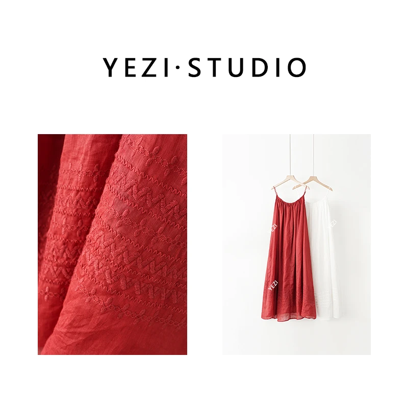 MUSEWAVE MSW/沐诗薇度假裙-14支苎麻重工刺绣连衣裙24231131