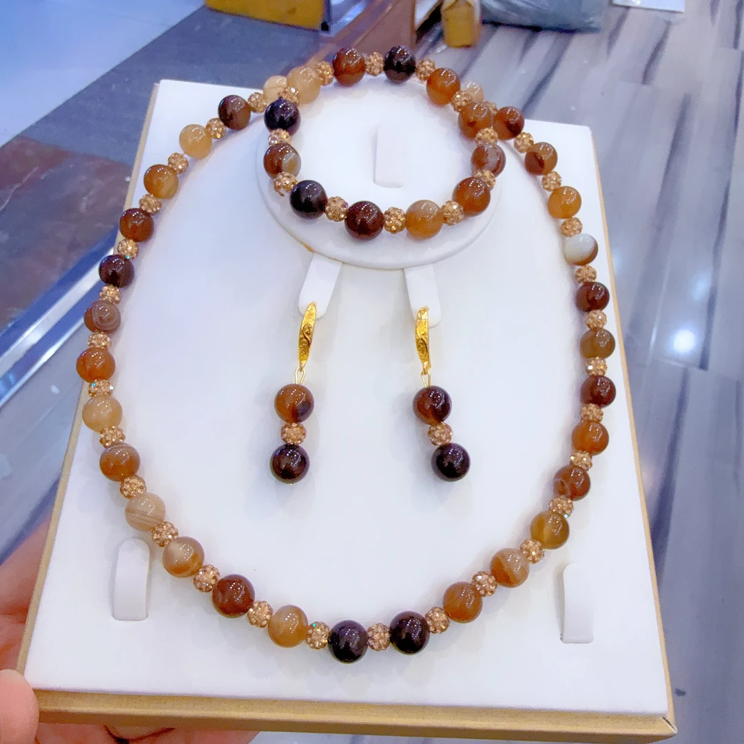 铜合金亚克力项链 新款时尚三件套首饰送妈妈母亲节礼物