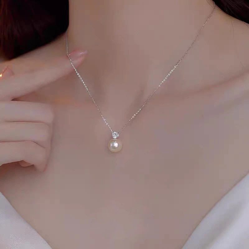 CIOEM KOUIM 链子足银 纯银施家珍珠项链女轻奢小众高级感锁骨链