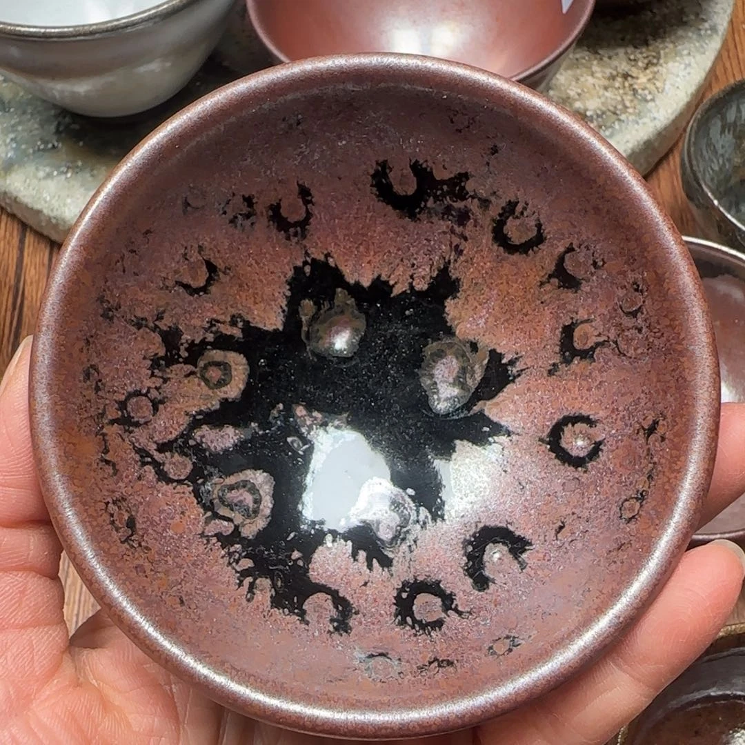 柴烧建盏茶盏茶杯123