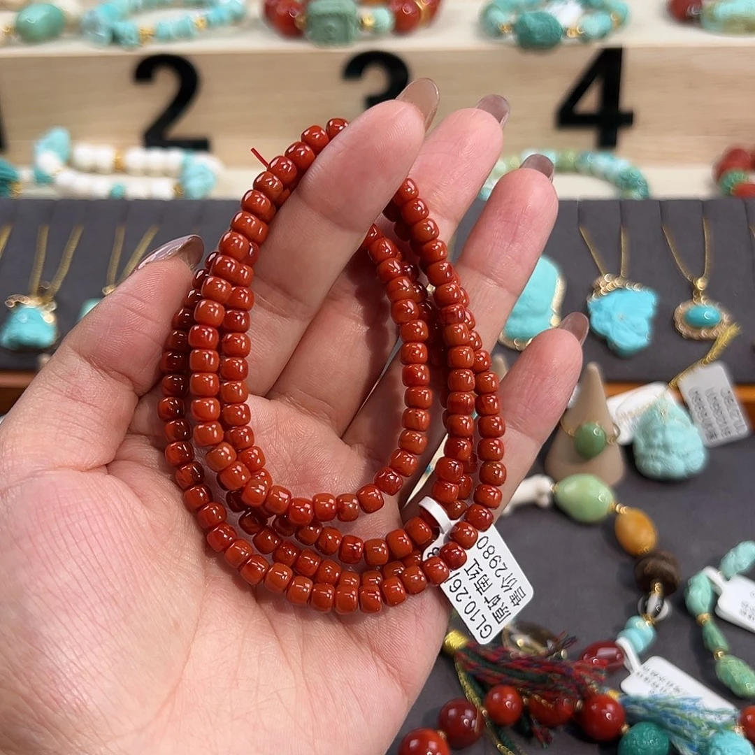 南红玛瑙未镶嵌颈饰天然原矿南红多圈