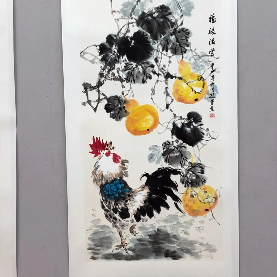 国画创**根文进军三尺真人真品