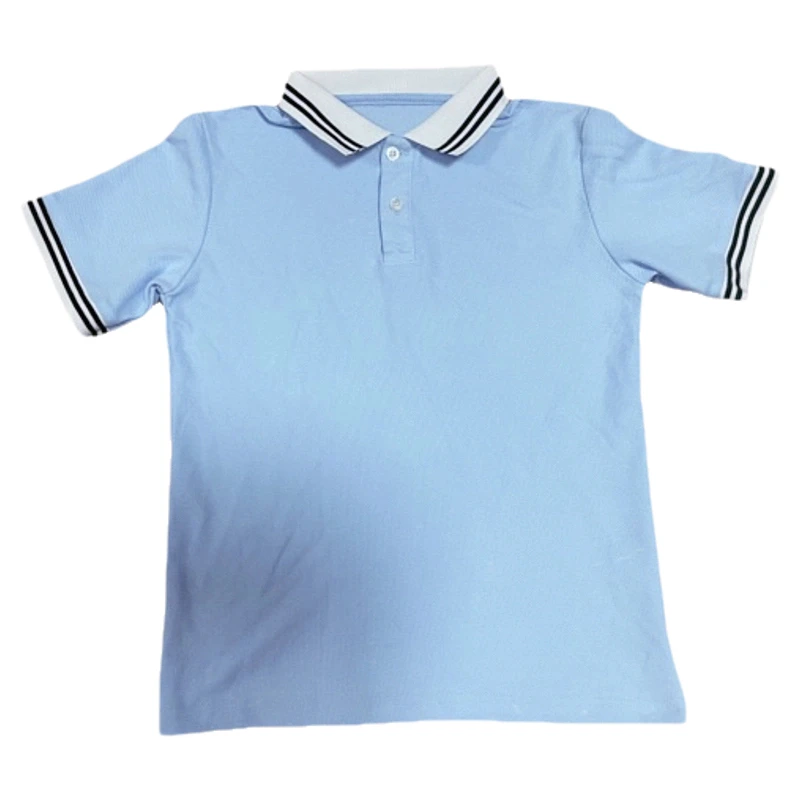 幼儿园班服小学生学校校服短袖儿童polo衫中大童棉透气蓝色上衣韩