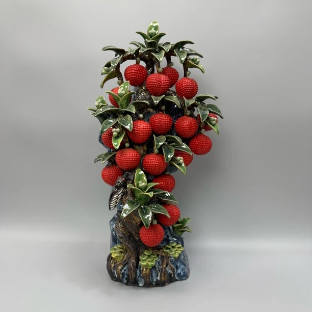 【满堂红】石湾公仔.18果荔枝长39宽24高56玄关手工艺陶瓷纯手工