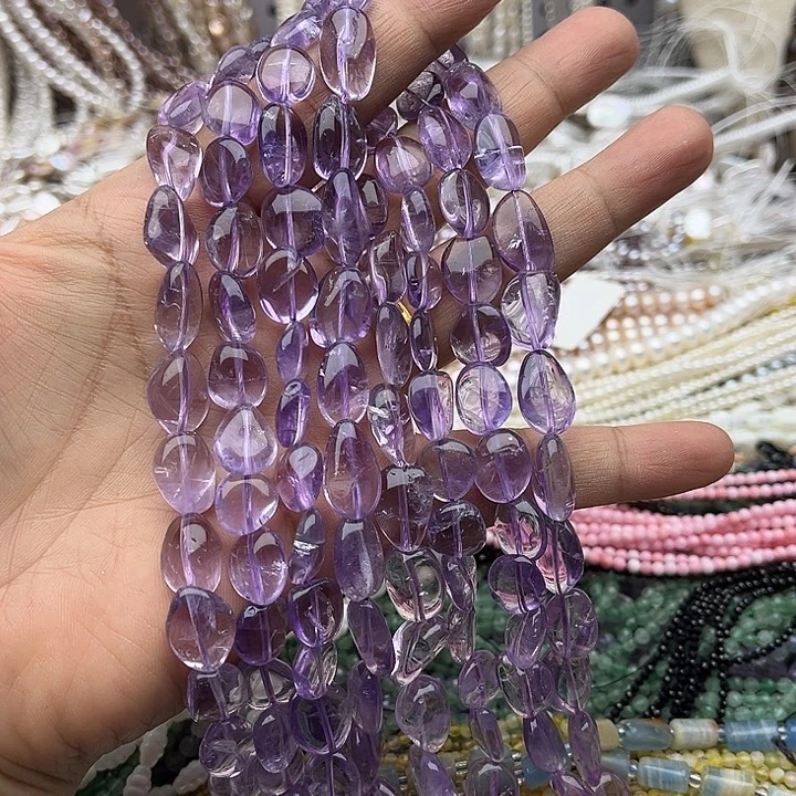 玛瑙/玉髓未镶嵌珠宝半成品一条玻利维亚紫晶随型