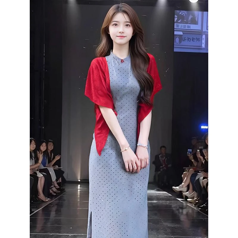 新中式国风改良旗袍裙【匆匆那年】复古修身气质少女感连衣...