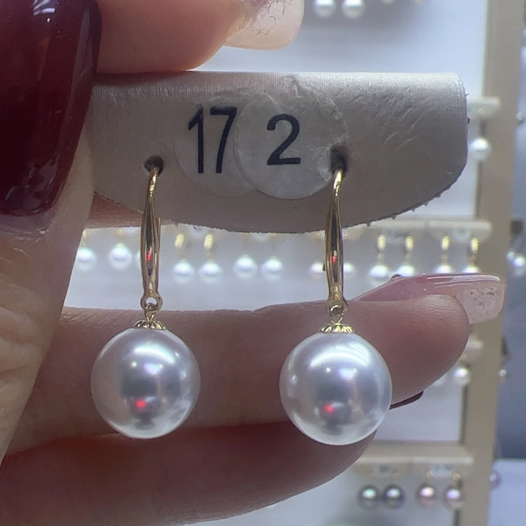 淡水珍珠耳饰18K金镶嵌