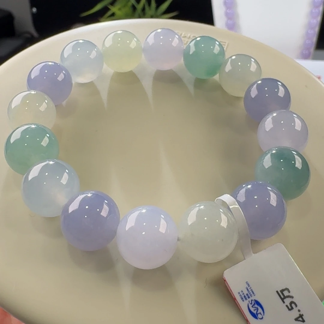 翡翠手链未镶嵌马卡龙单圈卡12+