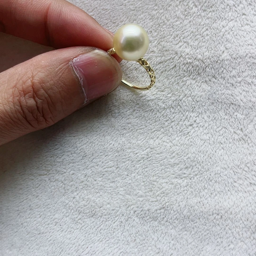 海水珍珠戒指18K金镶嵌