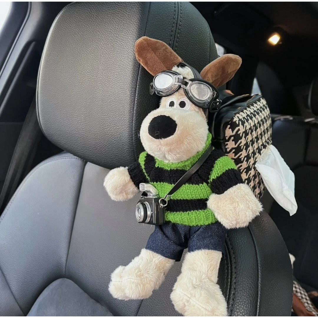 车载掌门狗纸巾盒挂式可爱个性车内饰品扶手箱网红汽车抽纸盒车用