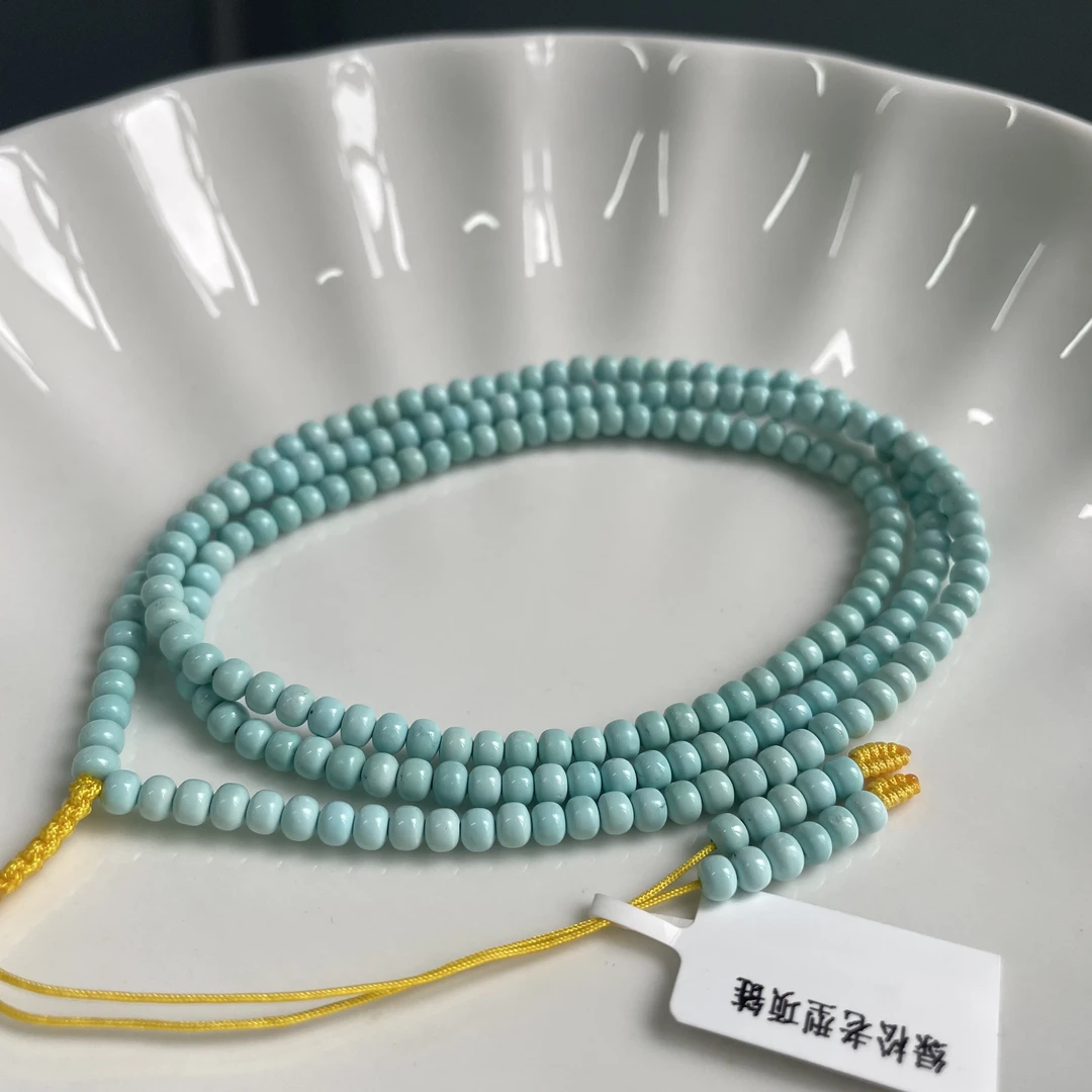 绿松老型项链约4mm