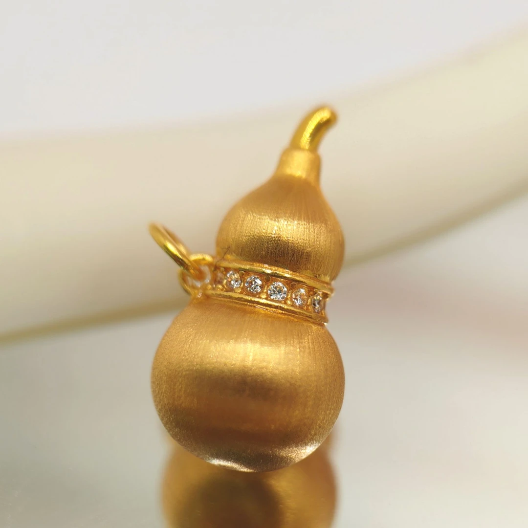 【东哥专属】18K金大版镶嵌拉丝葫芦吊坠 不含链 0611 A10