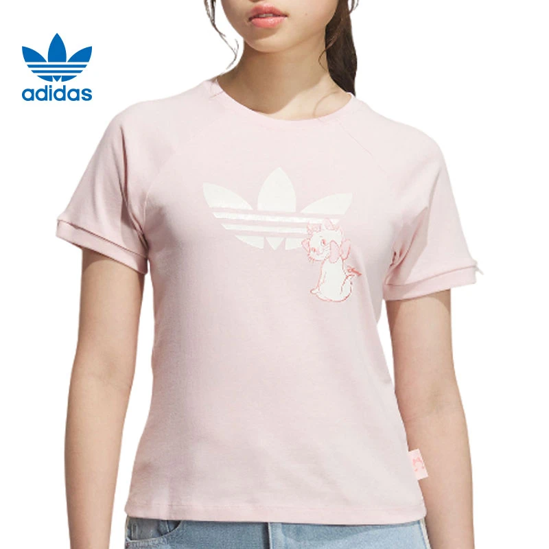 adidas Originals阿迪三叶草女子W REG TEE针织无领短T恤KC3097