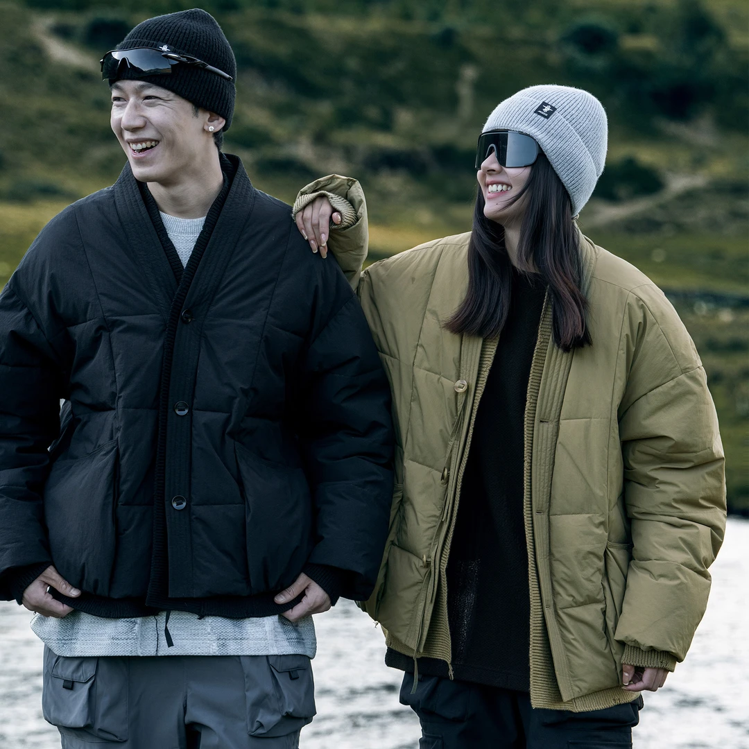 AOGZ潮牌新中式道袍棉服男2025新款工装棉袄假两件情侣装加厚外套