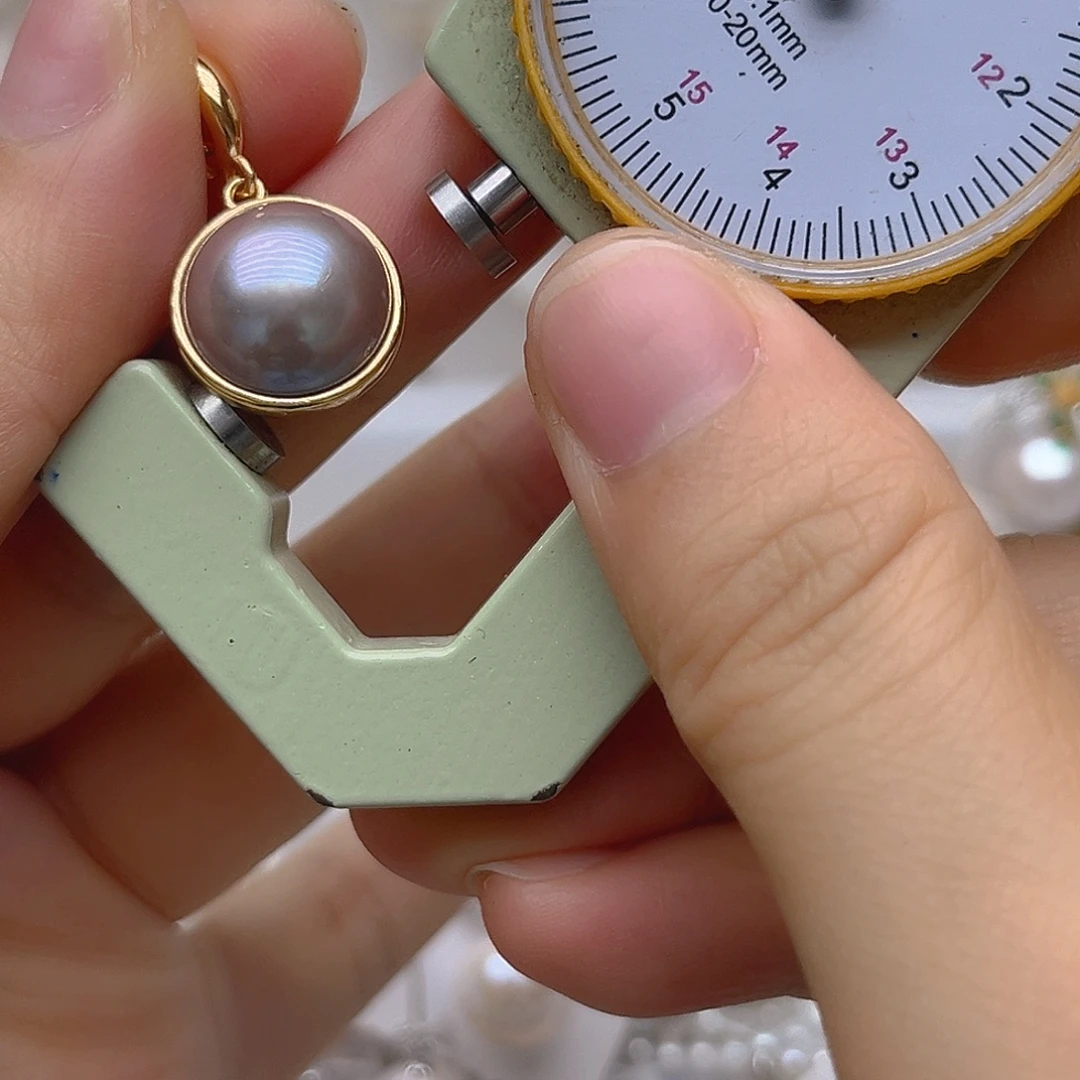 吊坠耳钉的银S925镶嵌淡水珍珠