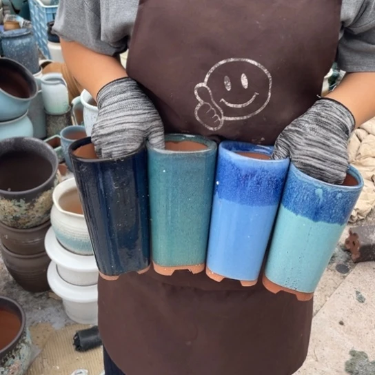 紫砂花盆口9高19瑕疵瑕疵