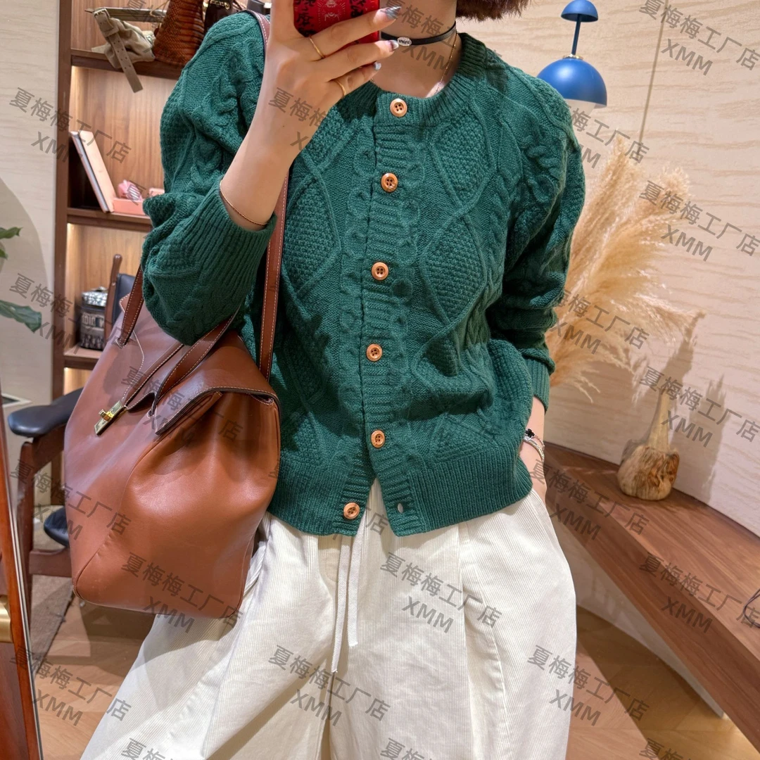 XMM.【羊毛毛衣开衫】气质网红针织短款百搭宽松秋冬设计感时尚-G20