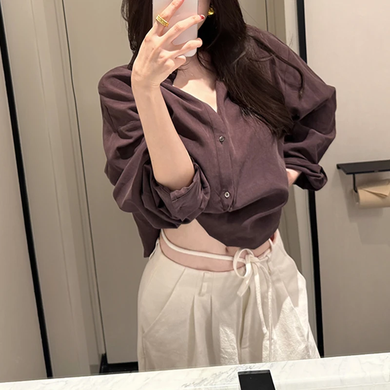 “心电感应”满足通勤与约会的衬衣早秋新款显瘦气质设计感衬衫女