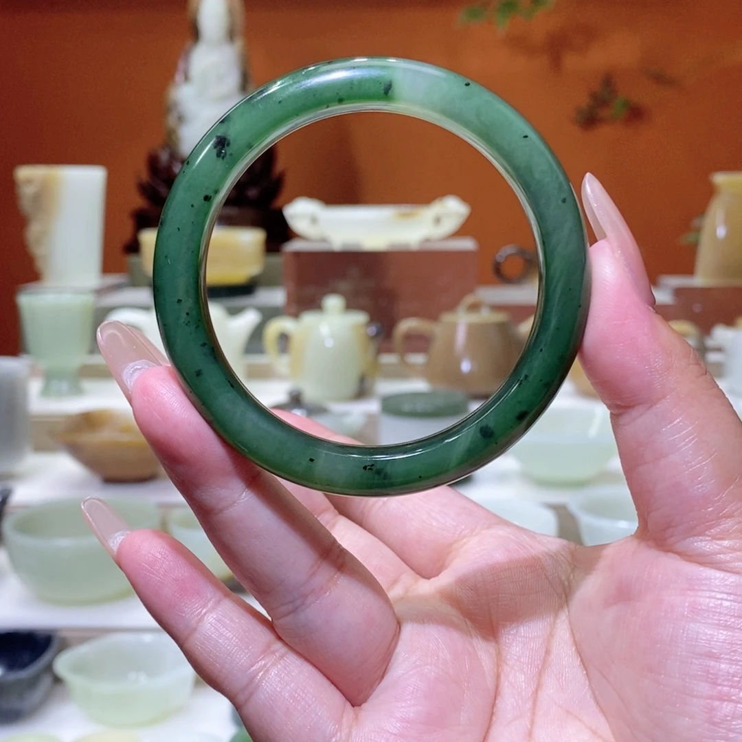 未镶嵌和田玉把件碧玉手镯福利55.6mm