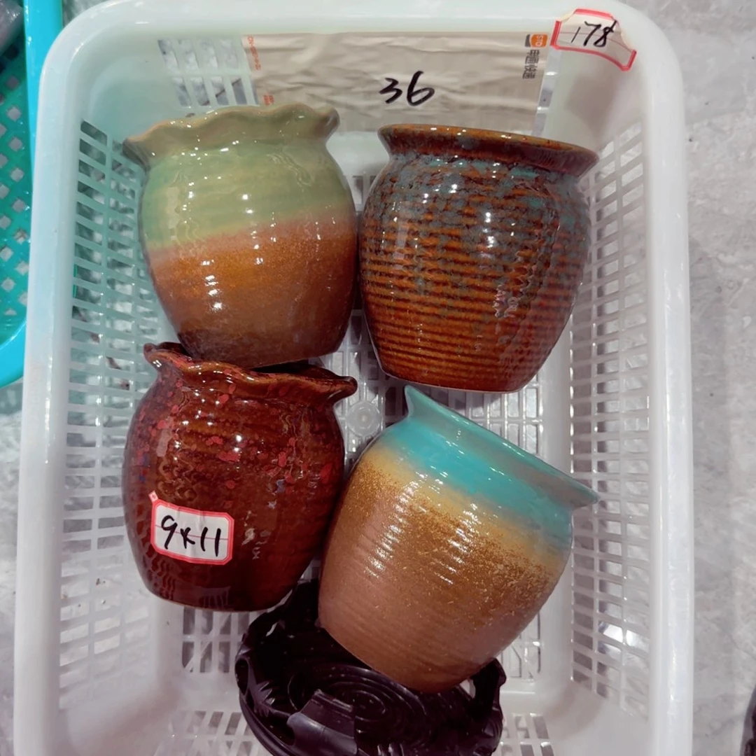 紫砂花盆粗陶的小