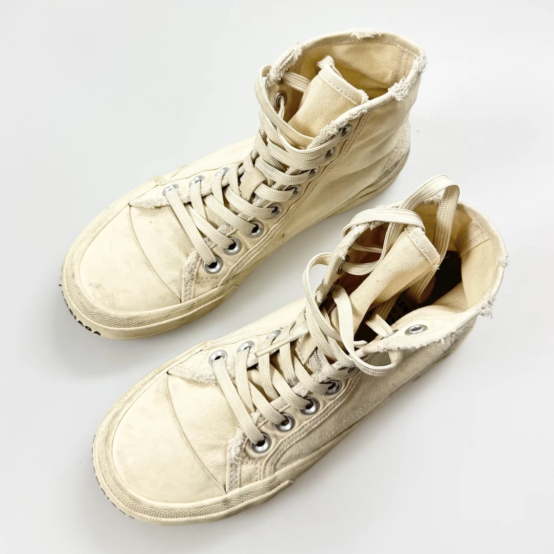 95新 Balenciaga/巴黎世家 36码Balenciaga巴黎世做旧高帮帆布鞋