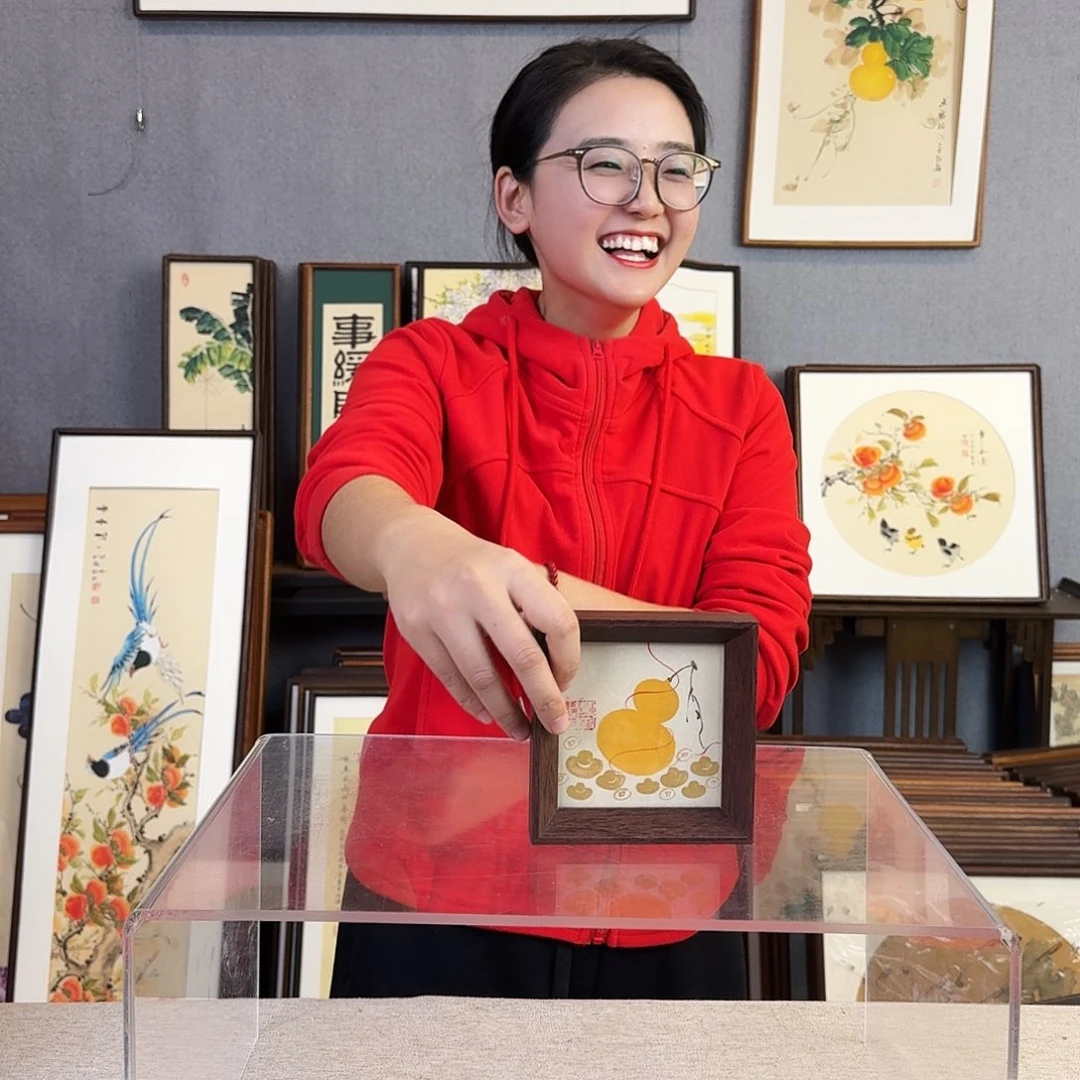 国画手绘带框尺寸：12*12