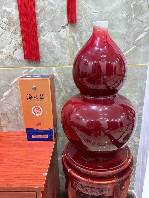 景德镇高温陶瓷高温陶瓷花瓶微瑕不退不换高50肚劲30左右