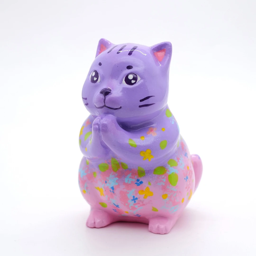 PM 王甜心工作室《祈福小猫》石膏作品，仅一件（非王甜心本人绘画）