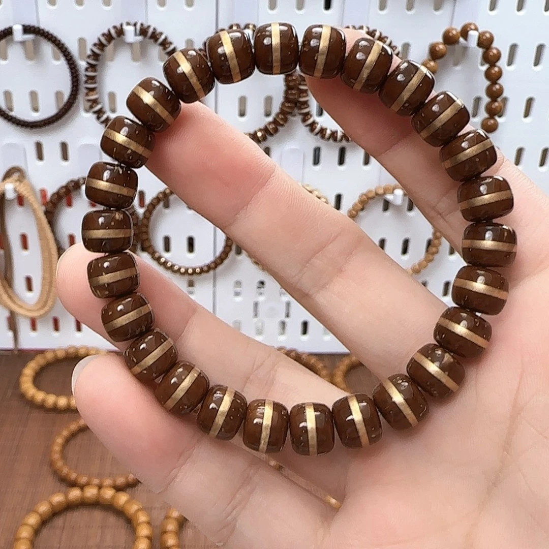 紫金鼠手串9mm实心鼠尖金腰带（粽眼线略多）