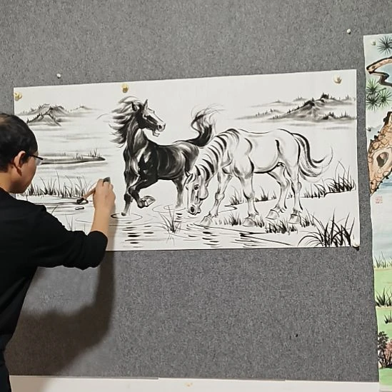 国画纯手绘作品风生水起