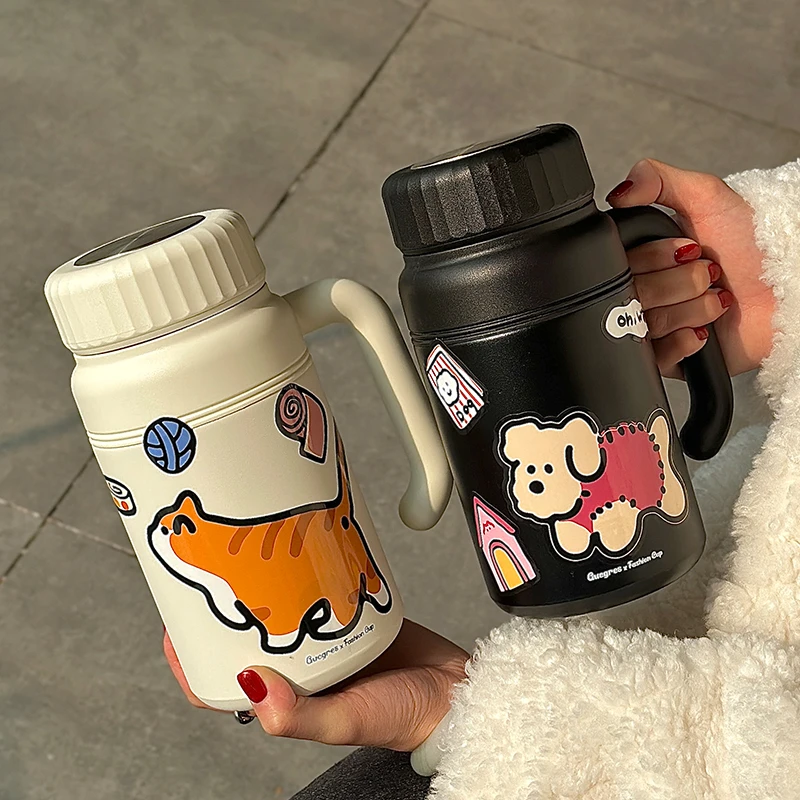 可爱保温杯女生大容量带茶漏水杯生日礼物杯子便携学生冰霸杯情侣