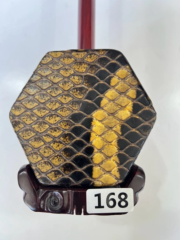 168号精品非洲紫檀二胡，荷塘月色款式，正尾部皮，纯手工一级料