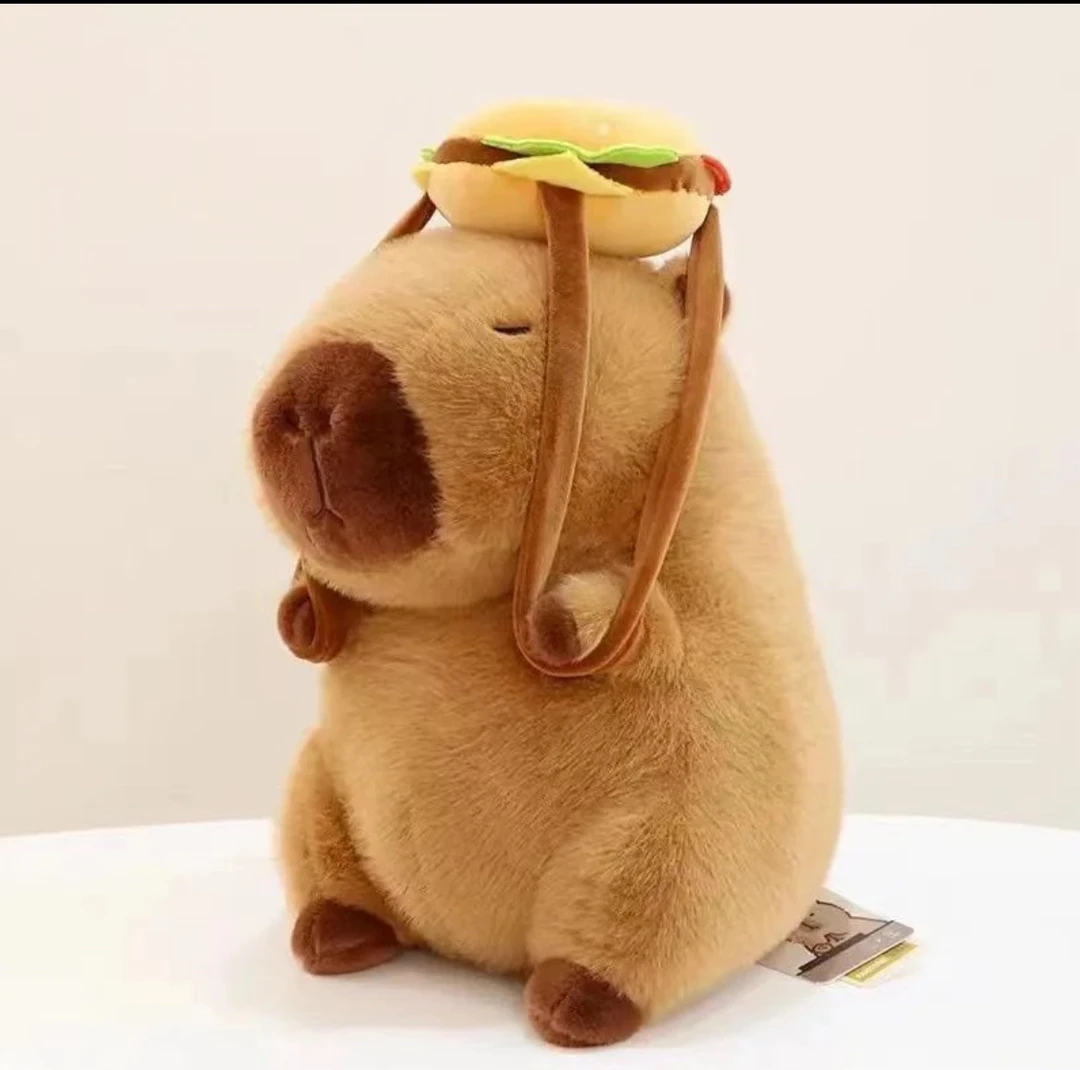 超软乎卡皮巴拉背汉堡玩偶40cm（误差2-3cm）