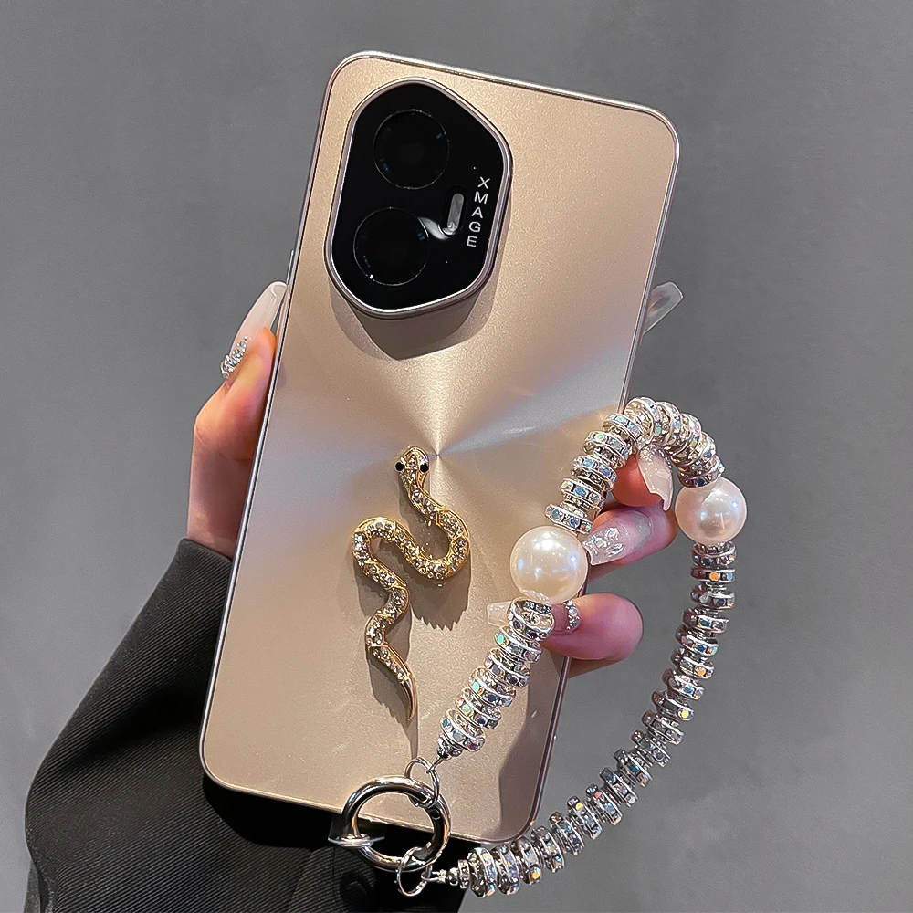 潮多米适用荣耀300手机壳荣耀300pro女款网红镭射极光手链保护套