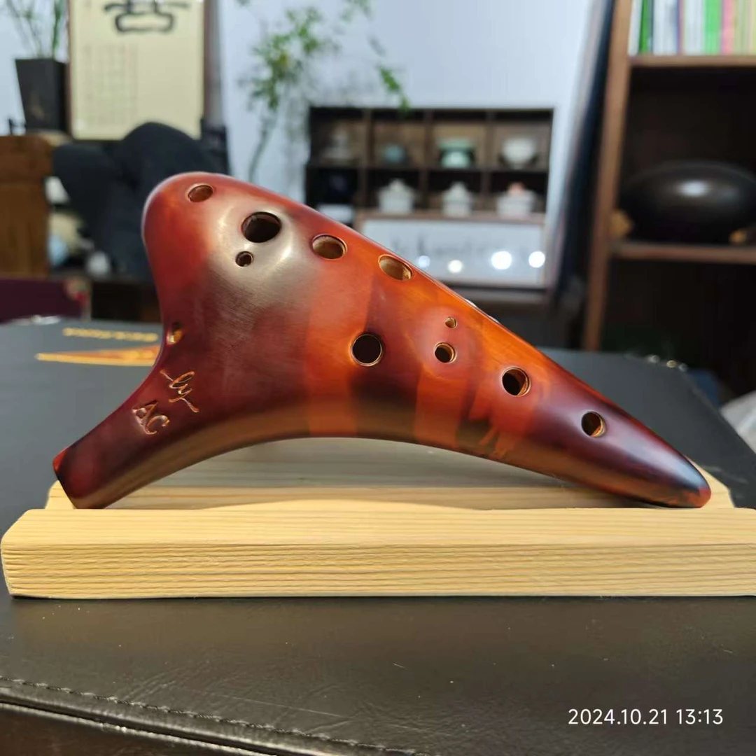 杨蕊甄选陶笛演奏级熏烧12孔AC调陶笛一步到位精致工艺手工开孔